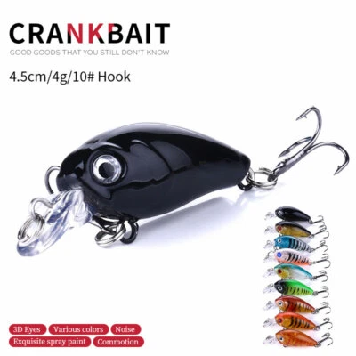 HENGJIA 4.5cm*4g Leurre Poisson Nageur Pêche Crankbaits Perche wobbler - Photo 1/4