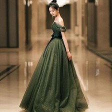 Women's Party Evening Dress Off Shoulder Slim Fit Compere High Waist Long Skirt 