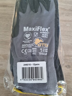  ATG MaxiFlex 34-874 Ultimate 12 PAAR Montage-Arbeitshandschuhe Gr: 10/XL