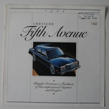 CHRYSLER FIFTH AVENUE 1986 dealer brochure - English - Canada HS1002000418