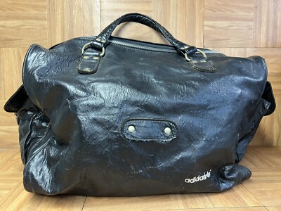 Vintage Adidas Made in Yugoslavia 1970's Black Hand-Gym-Bag LARGE