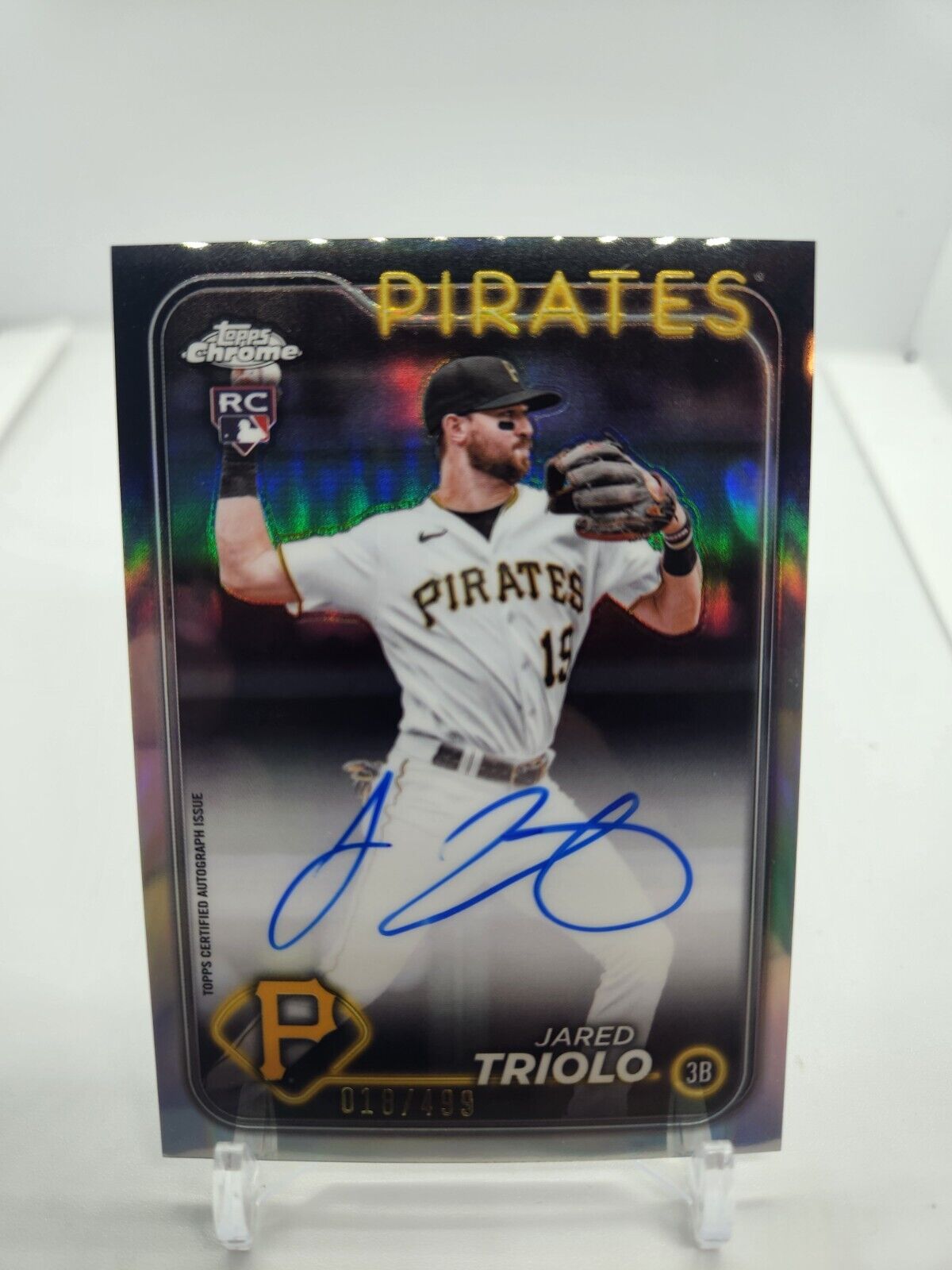 2024 Topps Chrome Jared Triolo Refractor Auto #RA-JTR /499 Rookie Pirates RC SP