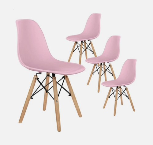 Alfordson 4x Pink Retro Dining Chairs