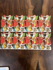 PLB Vintage Germany Santa Claus St Nicholas Christmas Paper Die Cut Toy Bag