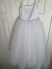 David's Bridal Flower Girl / First Communion Dress with Tulle Skirt SIZE 7