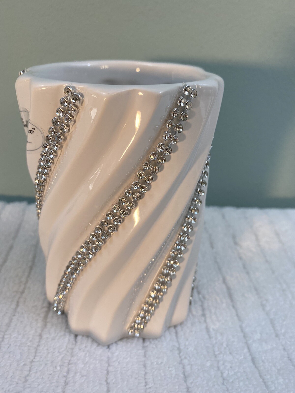 Bella Lux Rhinestone Swirl Bathroom Vanity Accessories Organizer YOU