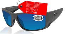 Costa Del Mar Blackfin Pro Gray sunglasses Blue Mirror 580 Glass Lens New