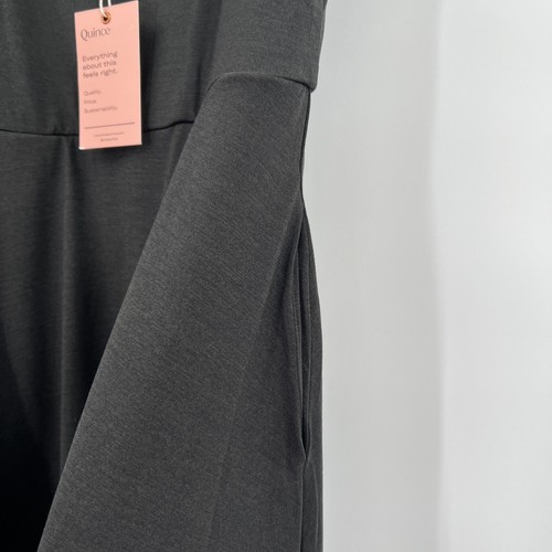 Quince Women’s Flowknit Breeze Fit & Flare Dress sz XS Black Midi Length NWT - Picture 3 of 7