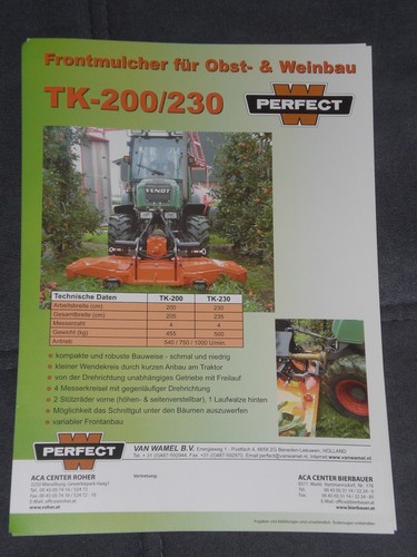 PERFECT Front Mulcher for Fruit and Viticulture Brochure Sheet (24128)