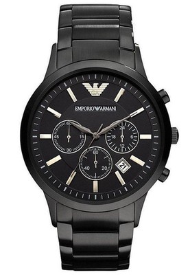 Emporio Armani Renato AR2453 Herrenuhr Chronograph Schwarz