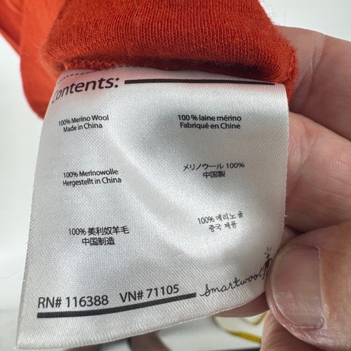Smartwool Mens Small 100% Merino Wool 1/4 Zip Pullover Rust Orange Base Layer - Picture 7 of 11