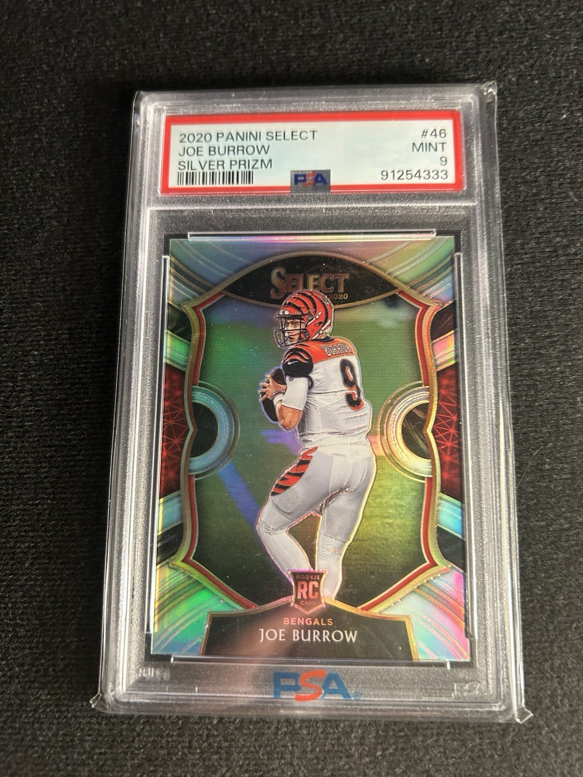 Panini 2020 Select Concourse Joe Burrow #46 Silver Prizm Rookie PSA 9