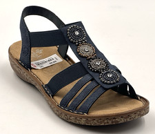 Rieker 628G9-14 Blau Gr. 36 Damen Sandalen Riemchen UVP: 59,95€ (6033)