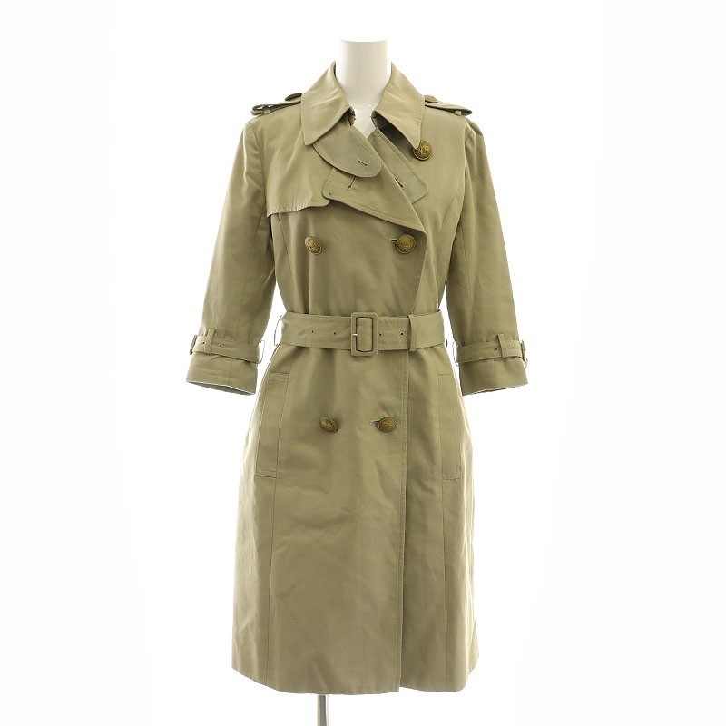 Addict Trench Coat Belted Cotton Beige Made in Japan Outerwear