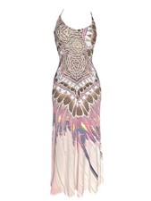 Roberto Cavalli SS 2004 Feather Maxi Dress