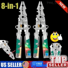 8-in-1 Multi-Functional Wire Stripper with Electrical Measurement Cable Scissors
