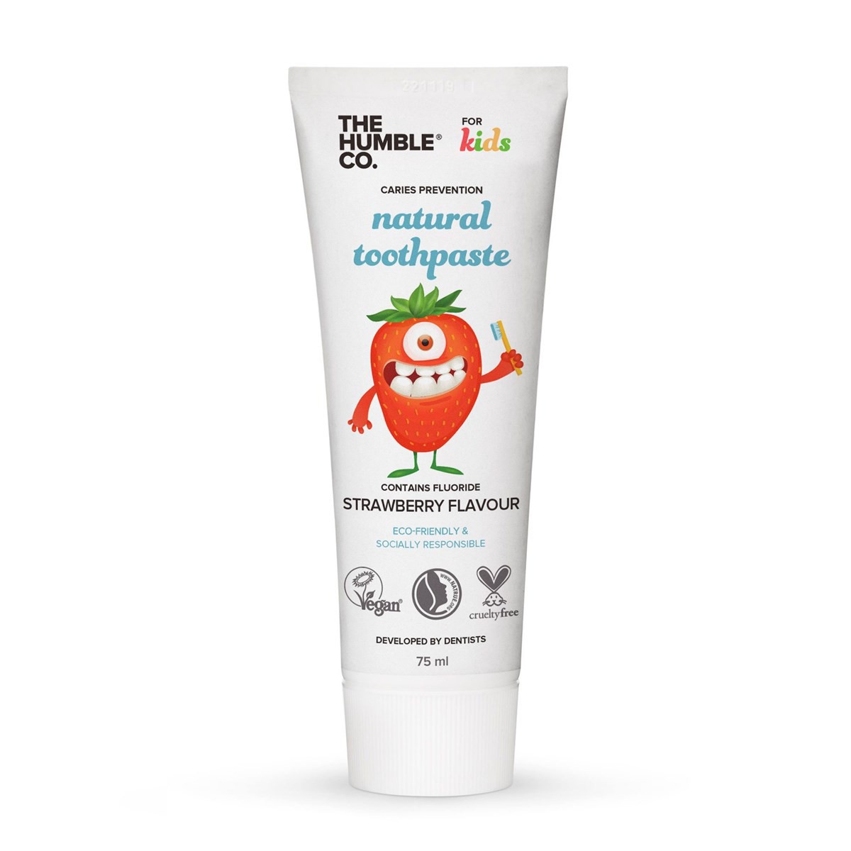 The Humble Co. Kids Strawberry Toothpaste, 75ml - Cosmos Natural - Image 2