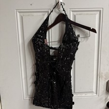 Seduction By Frederick  s Of Hollywood Black Sequin Top Sorry, L S6