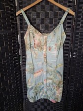 Farm Rio Vintage Mini Dress Size Small Boho Chic Maximalist Tropical Buttons