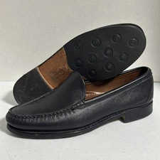 Allen Edmonds Sanibel Loafers Mens Size 11 D Black Shoes Pebbled Leather
