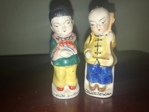 Vintage Japan Ceramic Novelty Salt & Pepper Shakers Set, Multicolor, 2pc
