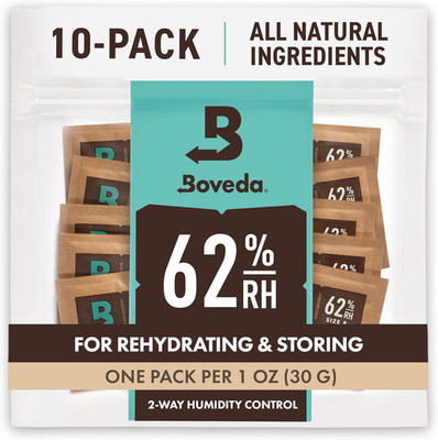 62% RH Size 8-10 Pack Two-Way Humidity Control Packs - for Storing 1 Oz