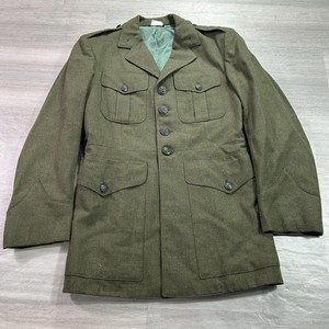 VINTAGE Marine Corps USMC Service Jacket Mens 38R Dress Green Uniform Coat