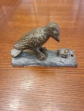 ANTIQUE VTG CAST IRON BIRD WOOD PECKER WEATHERED DOOR KNOCKER, NICE DETAIL, EUC