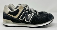 New Balance 574 Core Kids Black White Suede Running Shoes GC574GK sz 4
