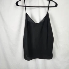 Talbots Womens Camisole Top VNeck Black Size 8 Spaghetti Straps Adjustable