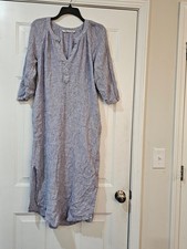 Zara Light Blue Crinkled Midi Dress Size Small 2 Pockets{Bx27}