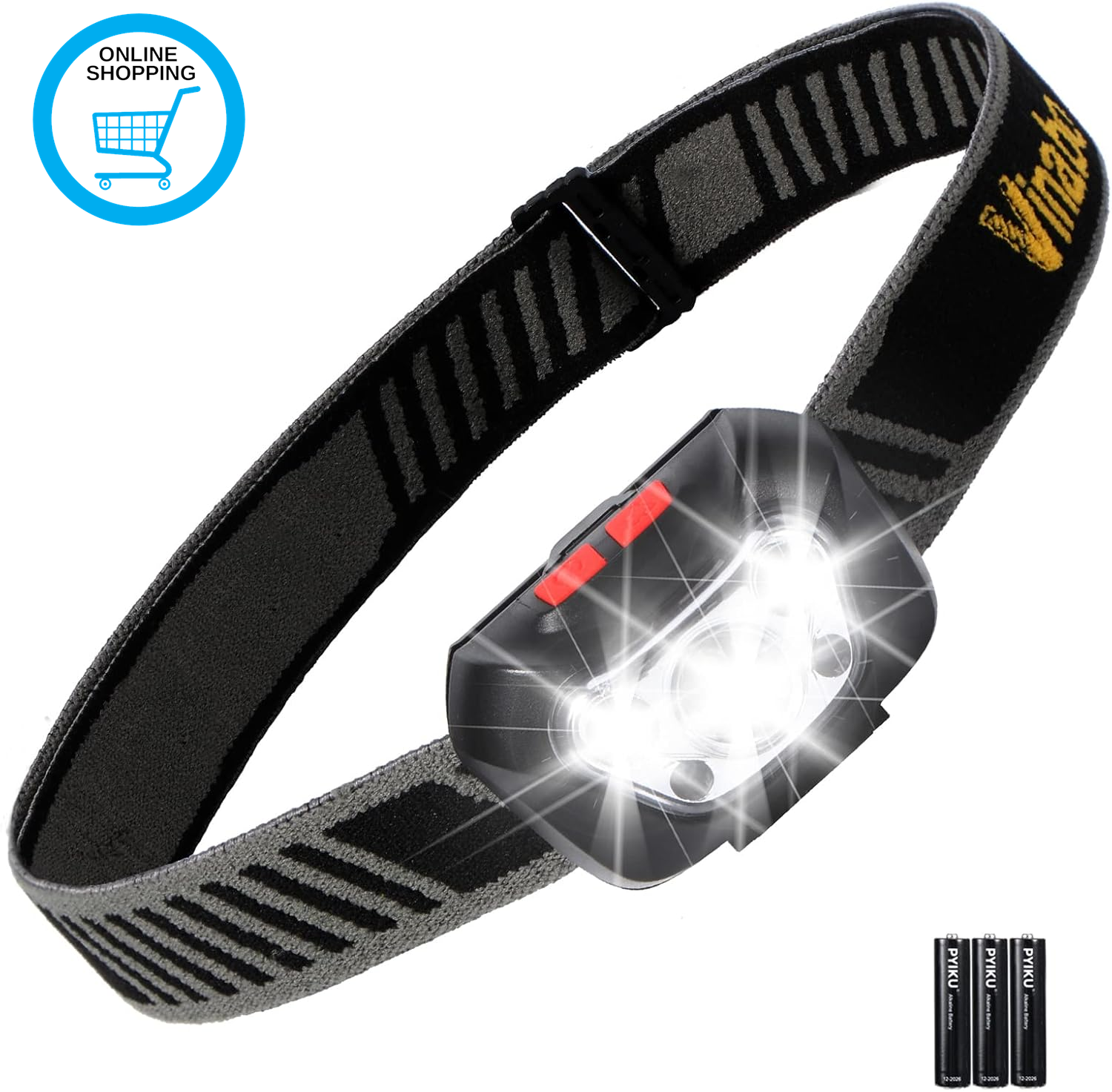 Head Torch, Super Bright Lightweight LED Headlamp, 6 Modes, 30° Adjustable Light