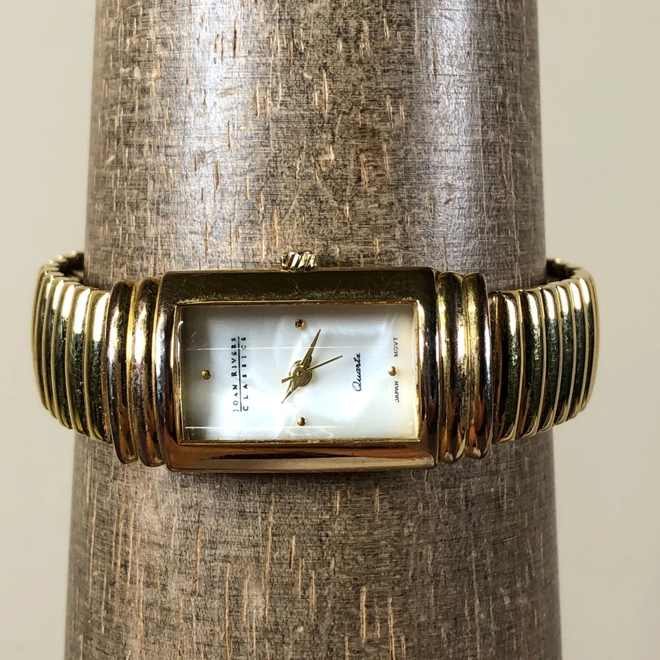 Joan Rivers Classics Feminino Moda MOP Ouro Expansão Quartzo 18mm Relógio 6 1/2" - Imagem 2 de 4