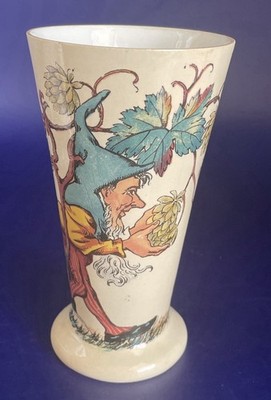 Antique Villeroy & Boch Gnome Mug Germany Hand Painted Stein Vines Beaker #1170