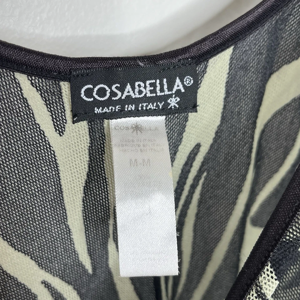 Camiseta sin mangas Cosabella Vintage Y2K transparente larga cami para mujer talla M con estampado animal malla sin cordones Foto 3 de 4