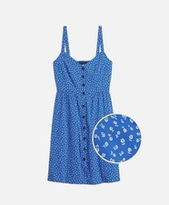 Banana Republic Summer Spring Dress Short Blue White Floral Button Front Small
