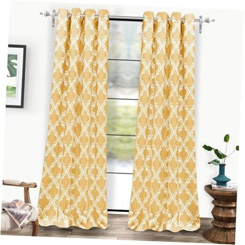 Geometric Room Darkening Curtain for Living Room Bedroom 96 Inch Length