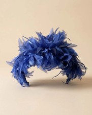 Vintage 1950s Georgette New York Cobalt Blue Chiffon Cocktail Hat Dramatic