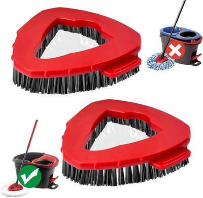 Scrub Brush, 2 Pcs Spin Mop Brush Head 1-TANK (2pcs), Red 