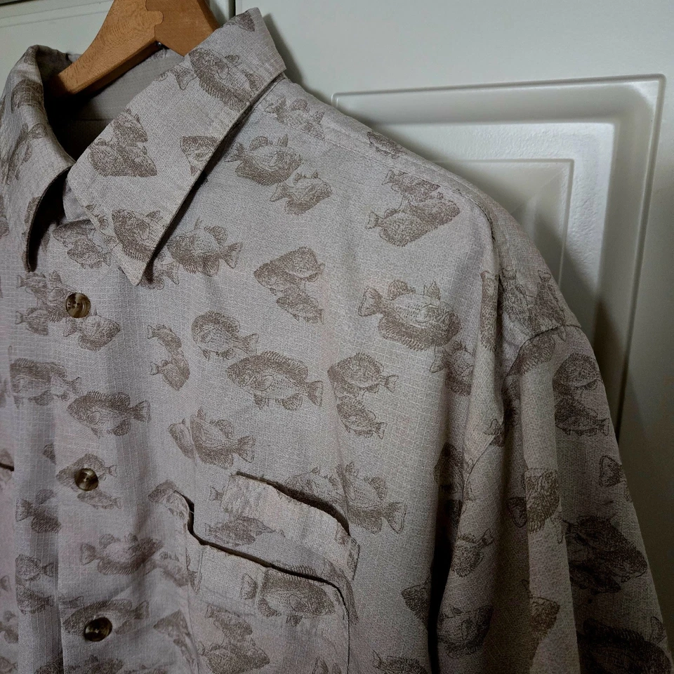 Weatherproof Fishing Ripstop Vented XXL Fish Pattern Hiking Camping Shirt  - Image 2 of 4