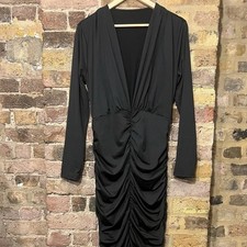 Shein elegant slim fit deep V midi dress