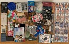 Vintage Antique Junk Drawer Lot Coins, Silver, Collectibles, Cards, Tokens++  L6
