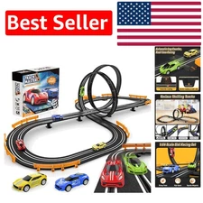 Electric & Battery Powered Slot Car Track - 18.4ft of Fun for Kids 4-12
