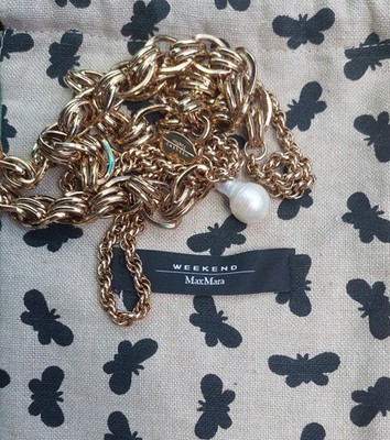 Weekend Max Mara Statement Kette Goldfarben Barock Süßwasser Zuchtperle Original