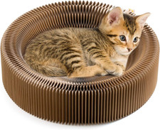 Collapsible Cat Scratcher Lounge Bed, Cardboard Cat Bed, Corrugated Pet Scratche