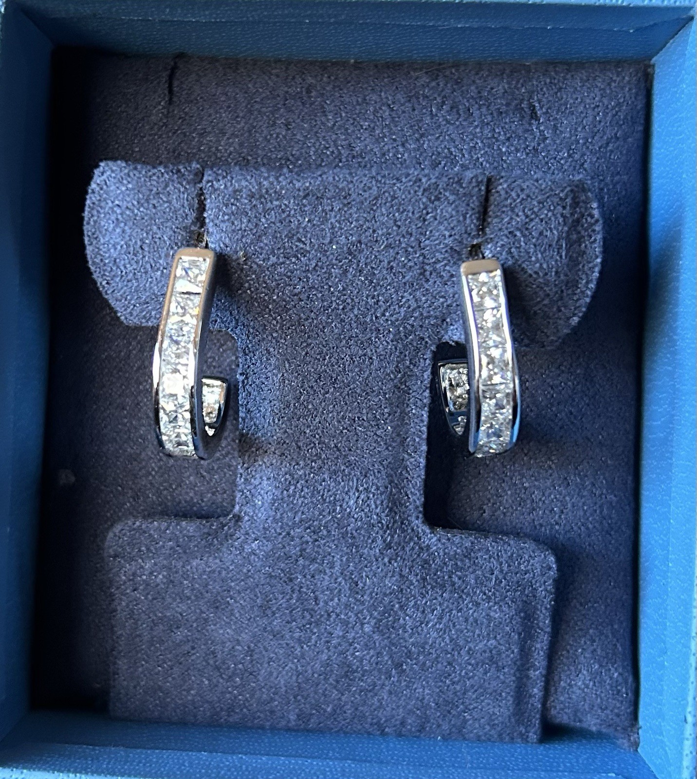 CFJ Hoop Earrings with Diamond Embellishment 925 Sterling Si