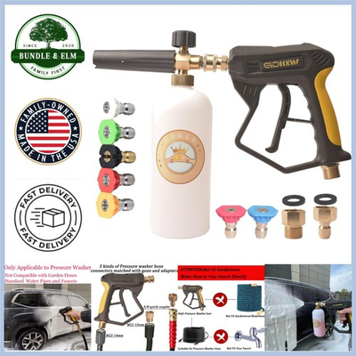 #ad Ultimate X 887 Pressure Washer Gun with Brass Foam Cannon amp; 7 Adjustable Nozzles $67.92
