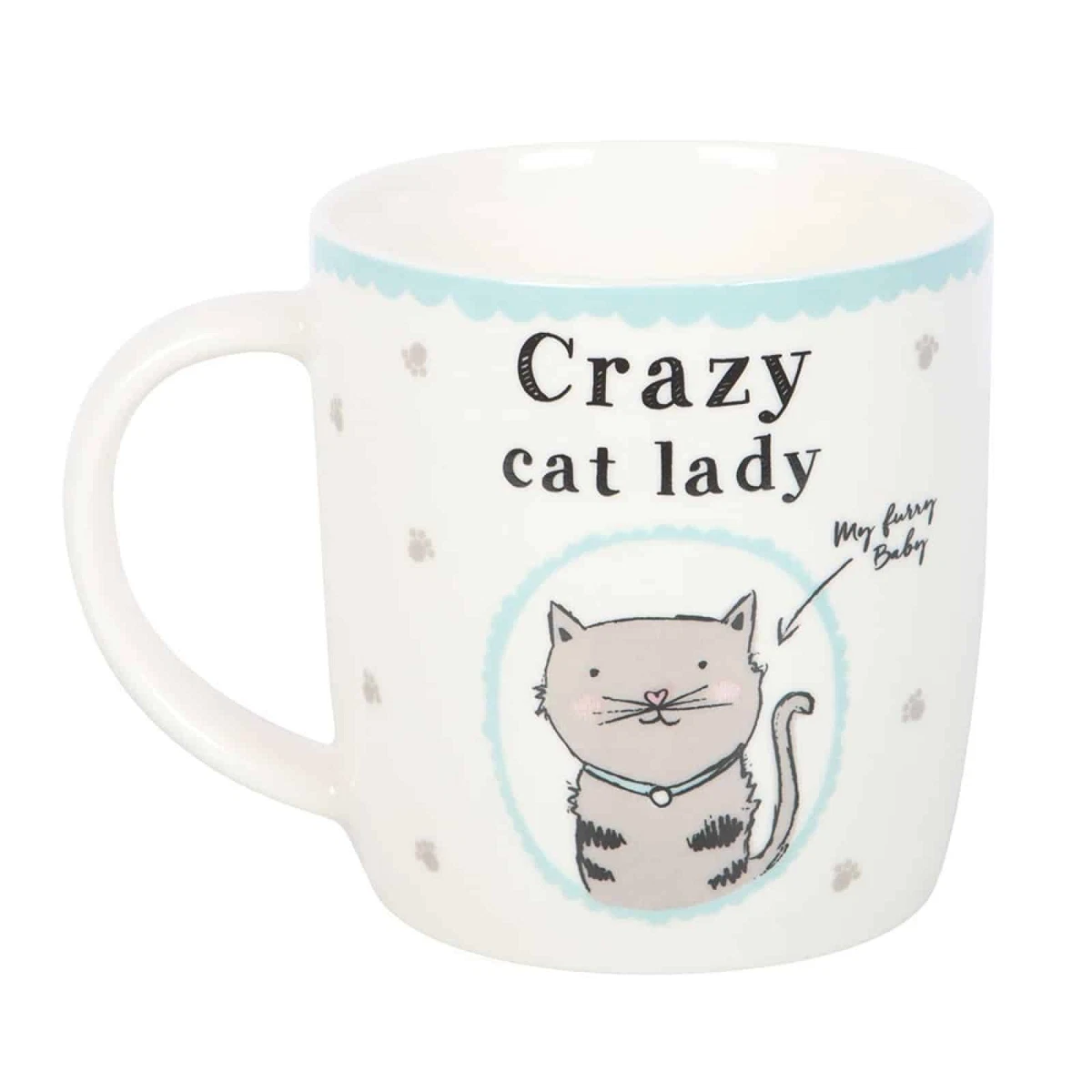 Tazza Personalizzata Crazy Cat Lady 425ml - Regalo Unico Per Amanti Dei Gatti - Scegli Nome E Testo