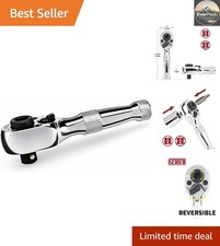 Versatile 14 Drive Dual Head Stubby Ratchet For Tight Spaces - Chrome Vanadium