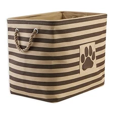 Large Rectangle Brown Storage Bin 17.75x12x15 Perfect for Pet Supplies